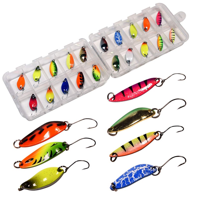 THKFISH Spoon Fishing Lures for Trout Spoons Hard Baits Single Hook Trout Lures Metal Fishing Lures for Char Perch 20Pcs - Image 3